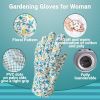 Pack of 12 Ladies Garden Gloves Assorted Floral Cotton Jersey Medium Size Blue Breathable Gardening Gloves for Woman Resistant PVC Dotted Palm Gloves