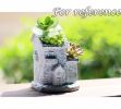 Retro Little House Succulent Plant Pot Small Resin Cactus Herb Planter Pot Plant Container