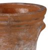 Tia 14 Inch Cement Planter Pot; Tapered; Faux Cracks; Large; Washed Brown; DunaWest