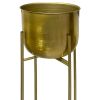 40; 30; 20 Inch High Brass Raised Planter with Stand; Set of 3; Gold; DunaWest