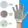 12 Pack PVC Double Side Dot String Gloves 10". String Knit Gloves with Plastic Dot Coating. Large Size Gloves. Knitted Cotton Polyester Gloves for Gen