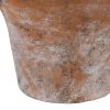 Tia 14 Inch Cement Planter Pot; Tapered; Faux Cracks; Large; Washed Brown; DunaWest