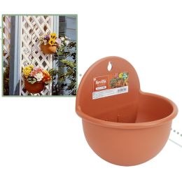 Wall Mounted Plant Pot Plastic Flowerpot Basket Planter Home Garden Decoration (Color: Tawny, size: L)