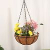 Hanging Coconut Shell Vegetable Flower Pot Basket Planter Iron Art Garden Decor