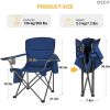 Oversized Heavy Duty Camping Chairs 2 Pack;  Padded Compact Folding Portable Chair with Cooler Cup Holder Side Pocket for Outdoor Sports Lawn Backyard